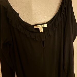 Express Elegant Black Ruffle Blouse